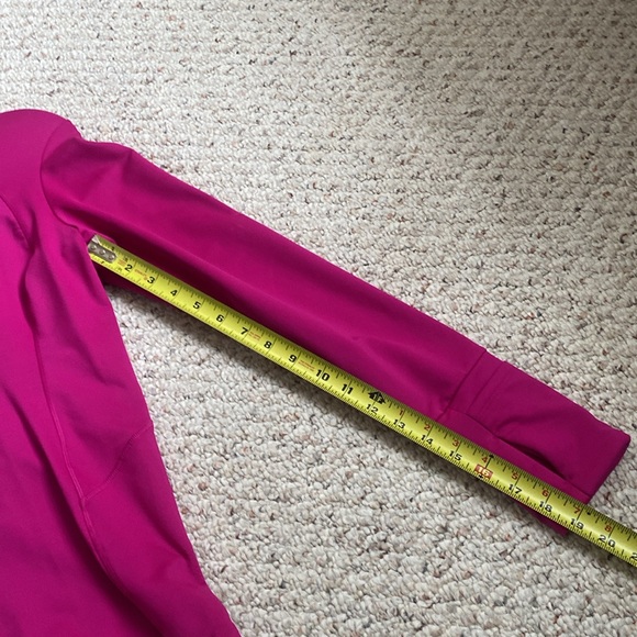 Athleta FUCHSIA PINK 1/4 Zip Up Long Thumb Hole Sleeve High Neck Top small s - Picture 7 of 13